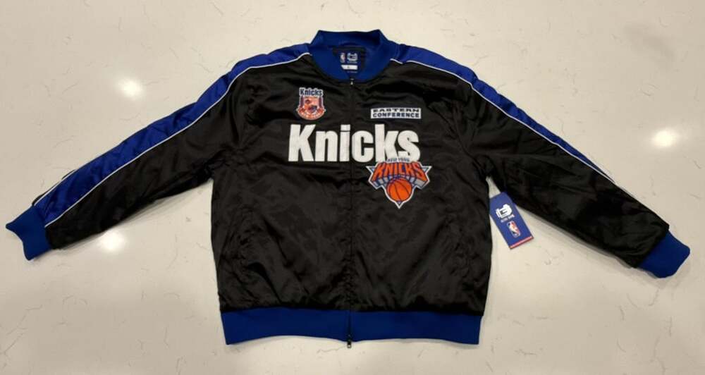 Ultra Game New York Knicks Jacket Size L Satin Full-Zip Black